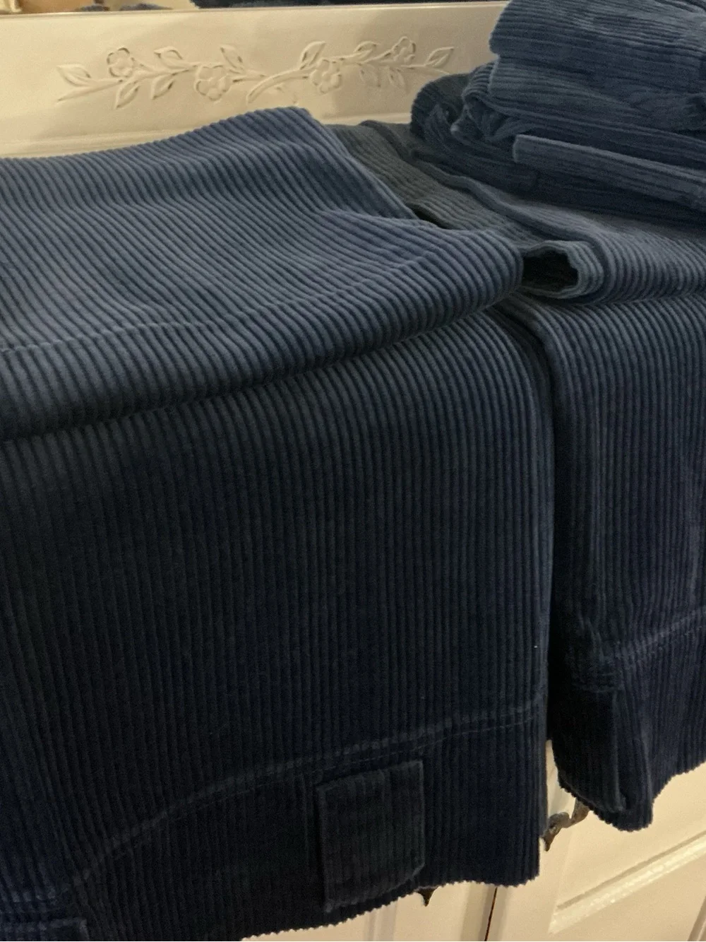 EUC Navy Blue Pottery Barn Corduroy Drapes x4